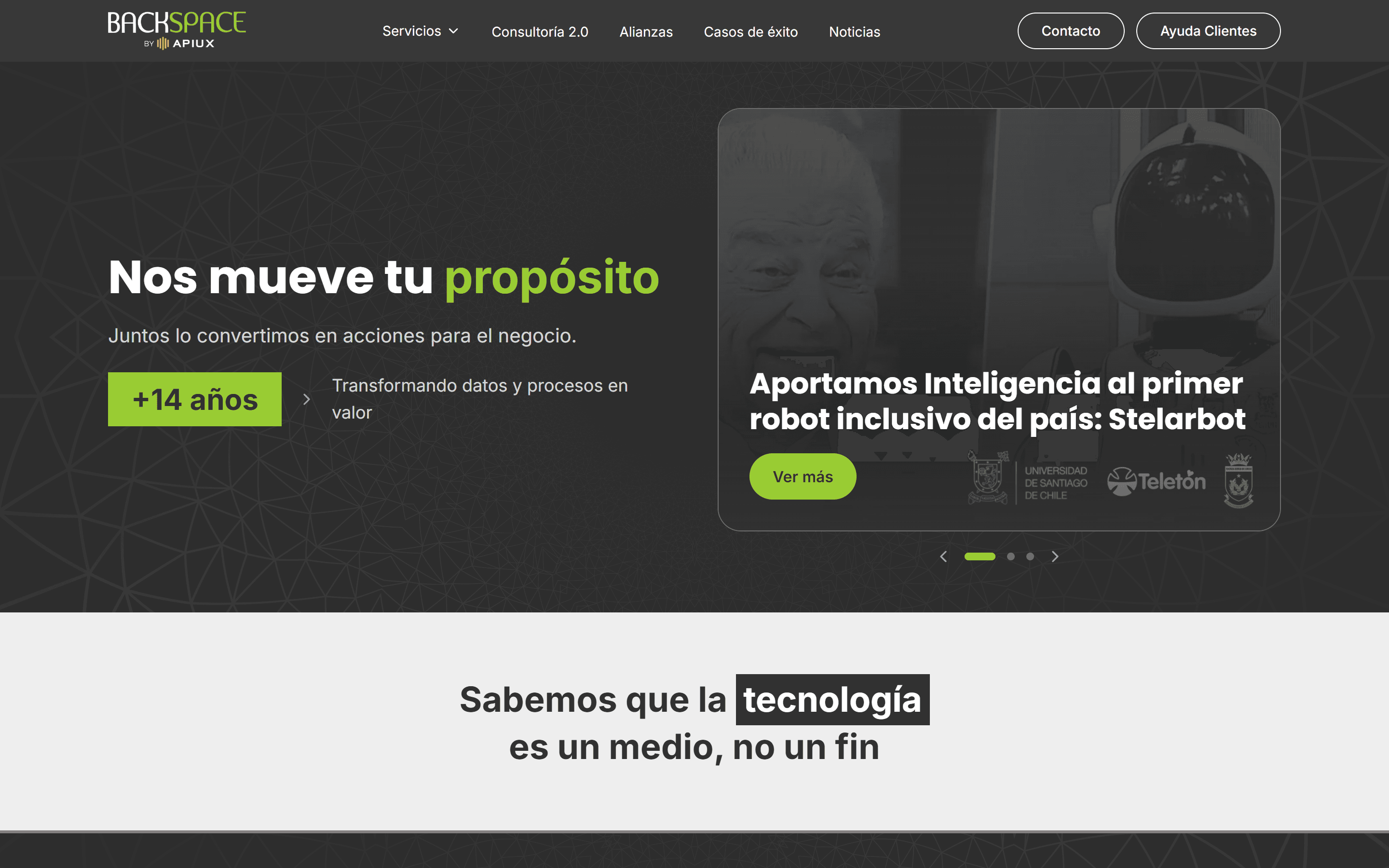 Sitio web de Backspace