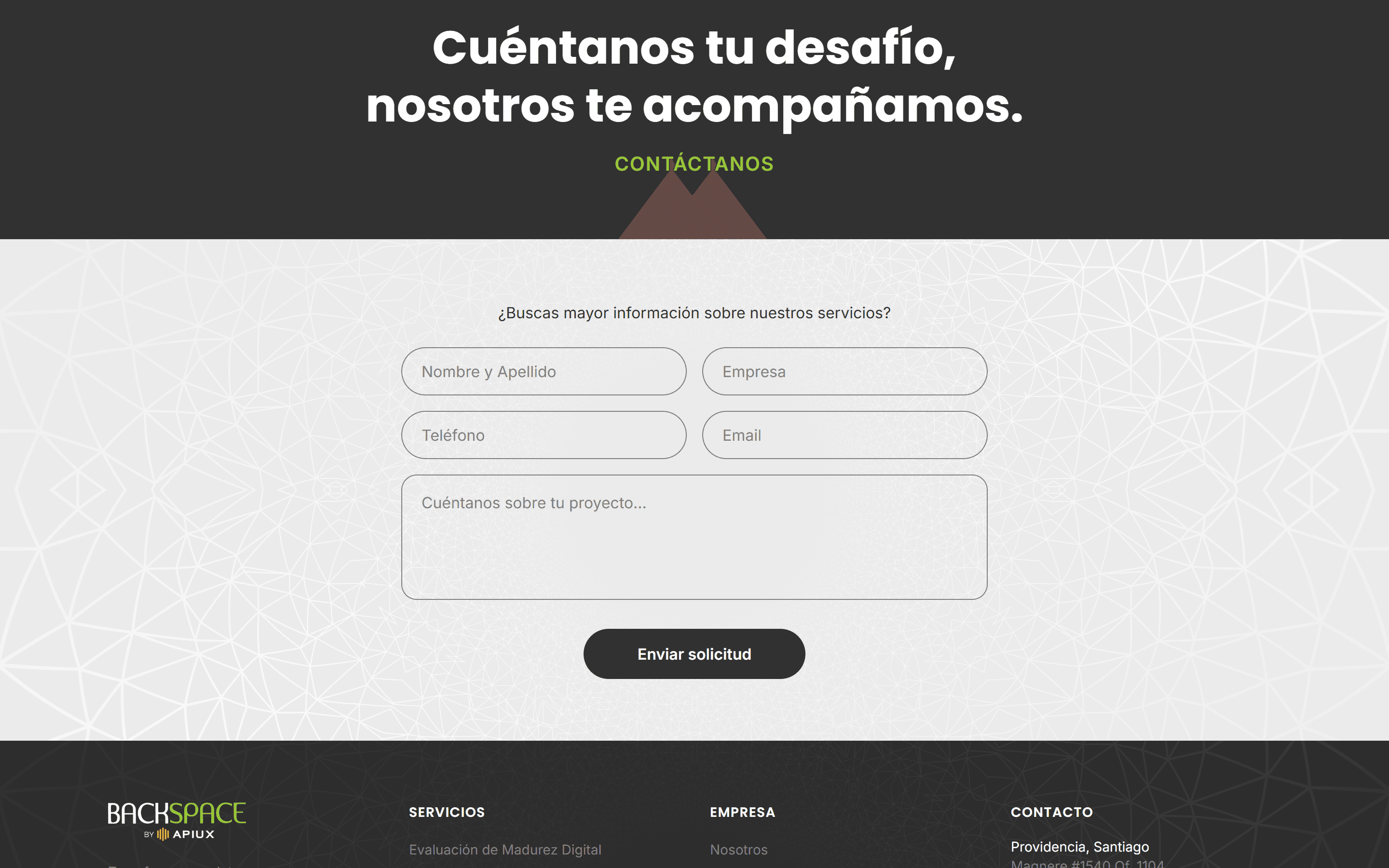Sitio nuevo de Backspace, otra vista